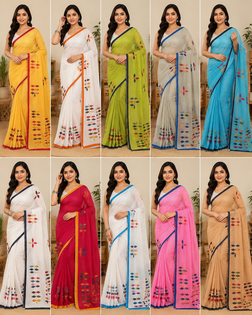APPLIQUE WORK SAREE