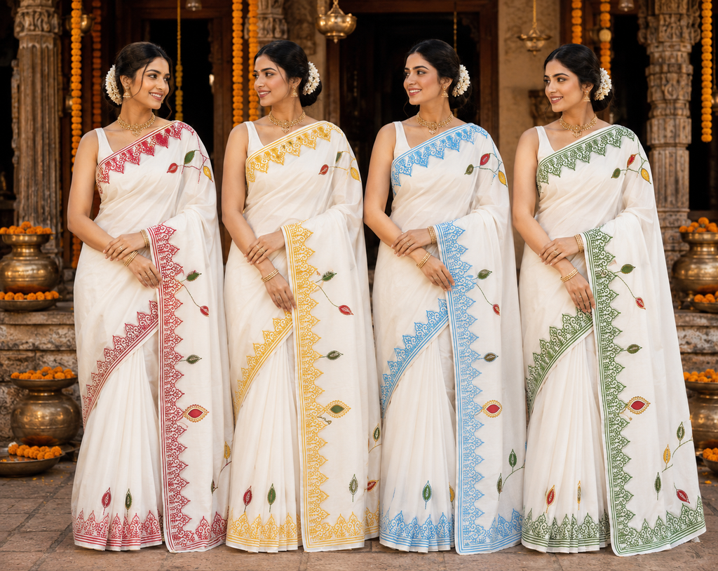 APPLIQUE WORK SAREE