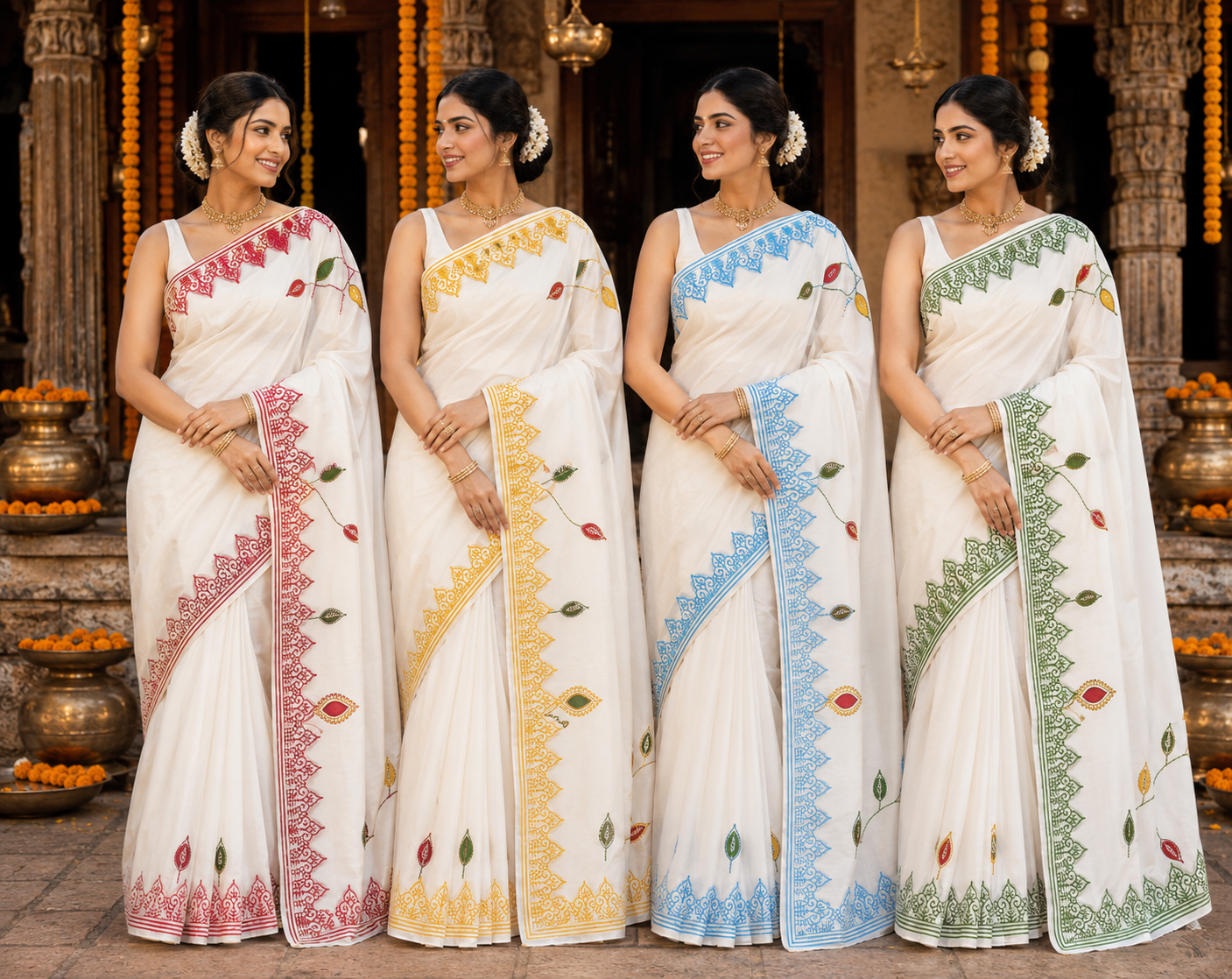 APPLIQUE WORK SAREE