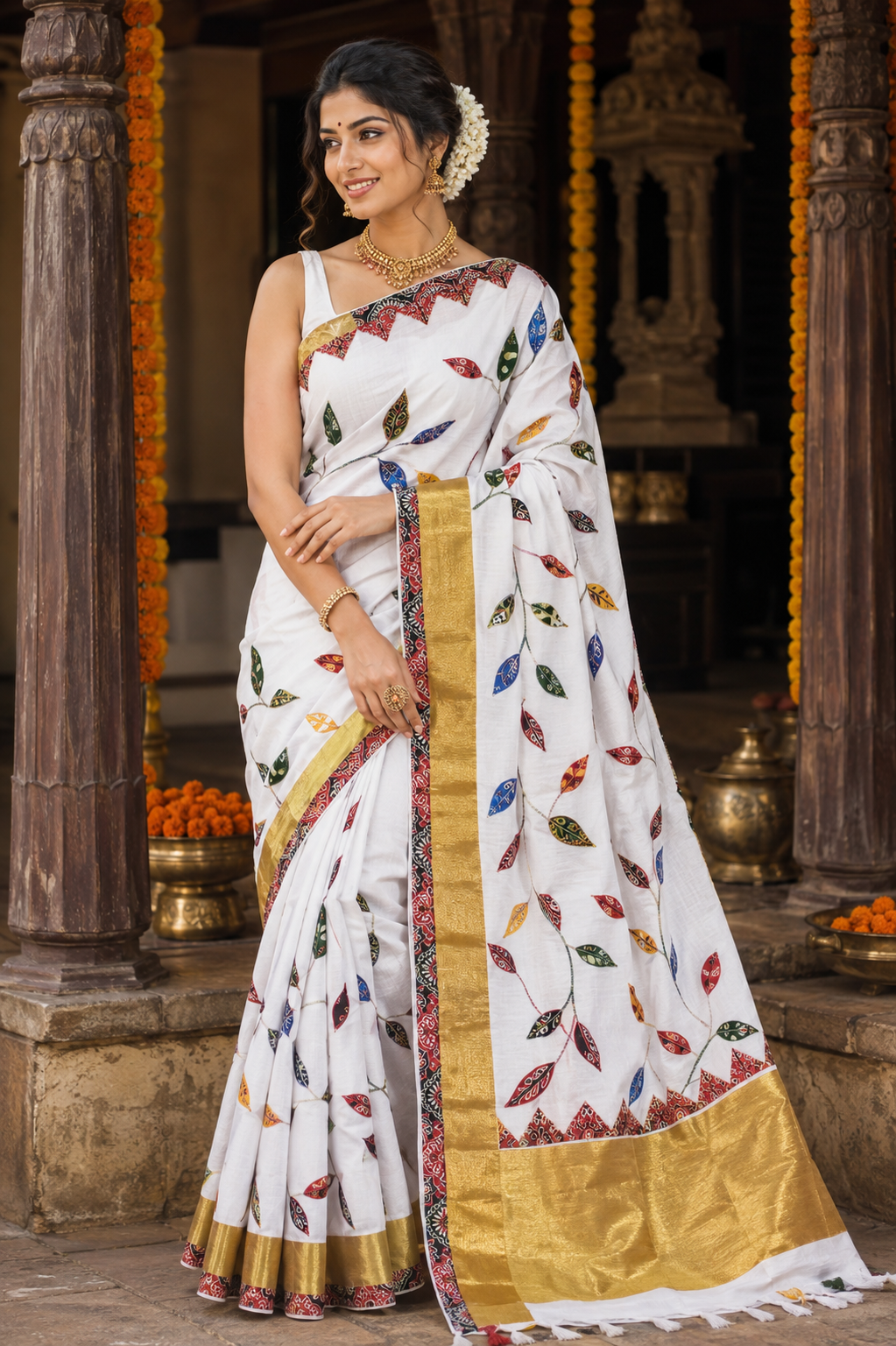 APPLIQUE WORK SAREE