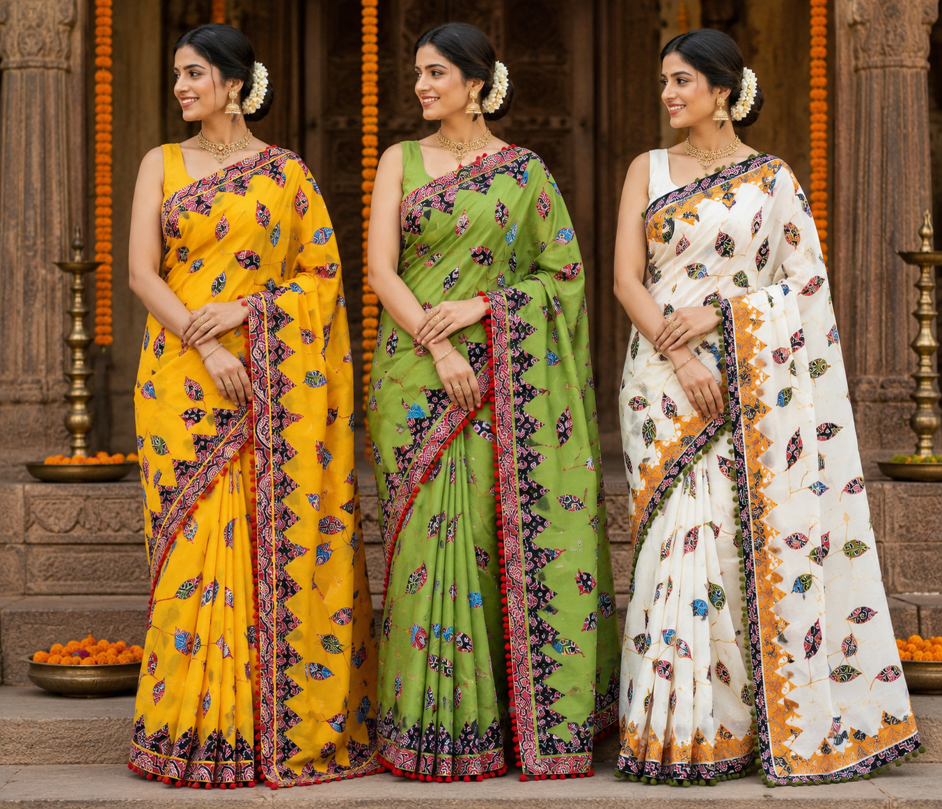 APPLIQUE WORK SAREE