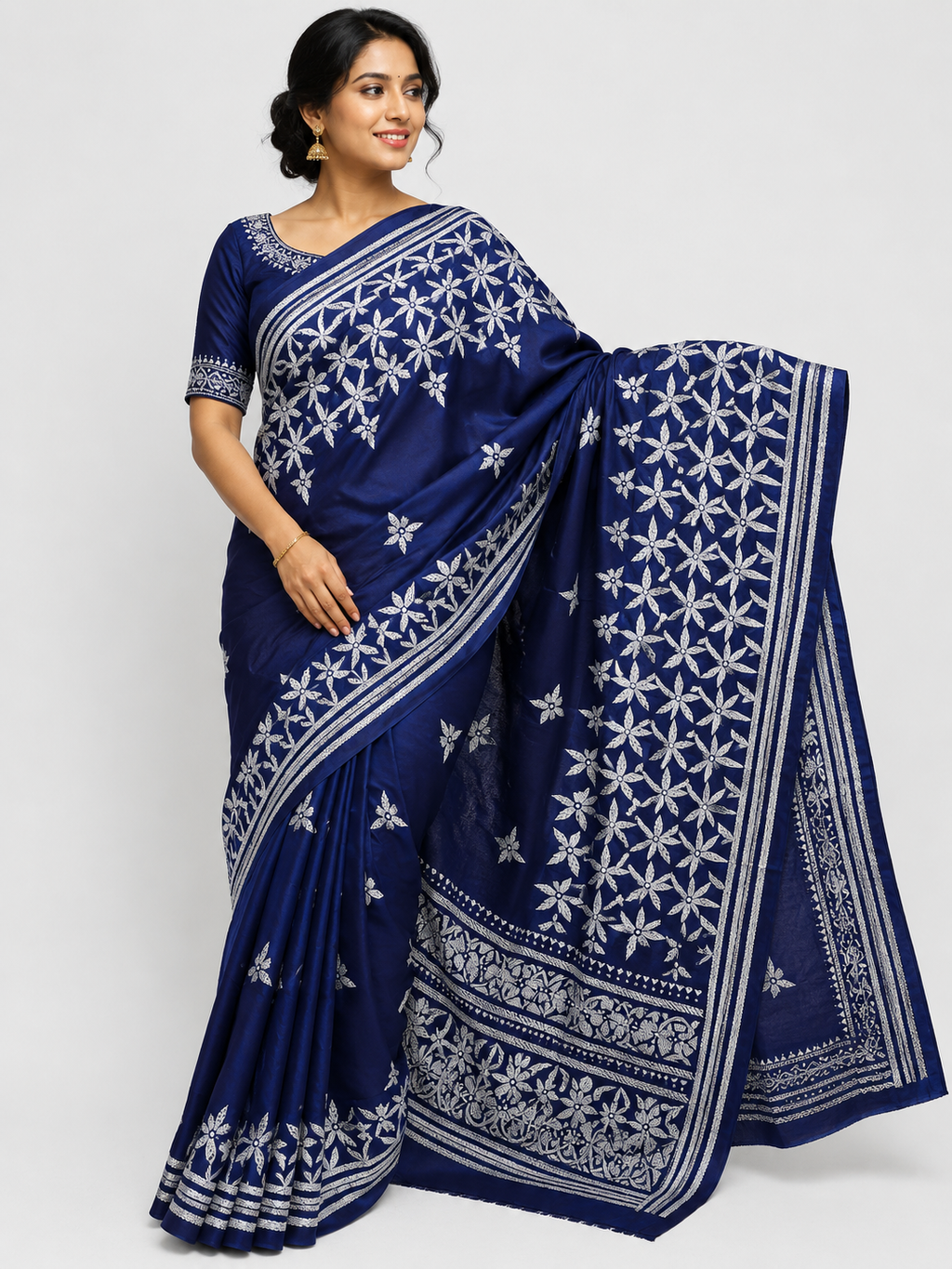 Somnath Bastralaya Women's Pure Katha Work Saree | Premium Traditional Ethnic Wear | Wholesale Saree