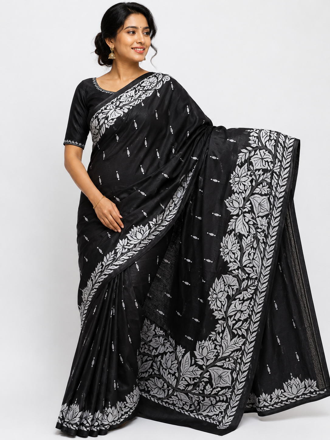 Somnath Bastralaya Women's Pure Katha Work Saree | Premium Traditional Ethnic Wear | Wholesale Saree