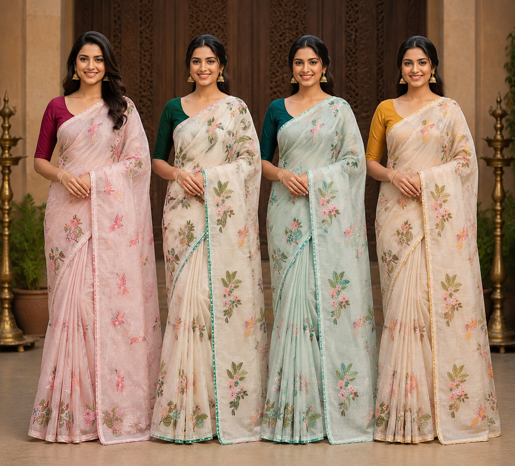 SUPER NET FABRIC SAREE - COTTON SAREE