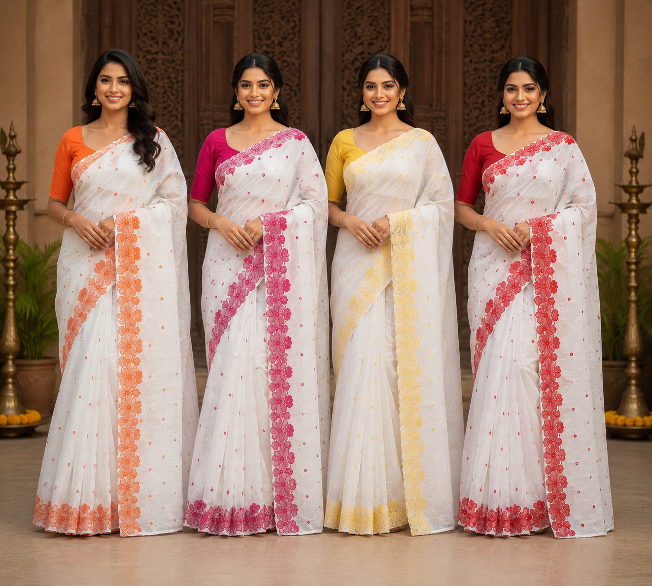 SUPER NET FABRIC SAREE - COTTON SAREE