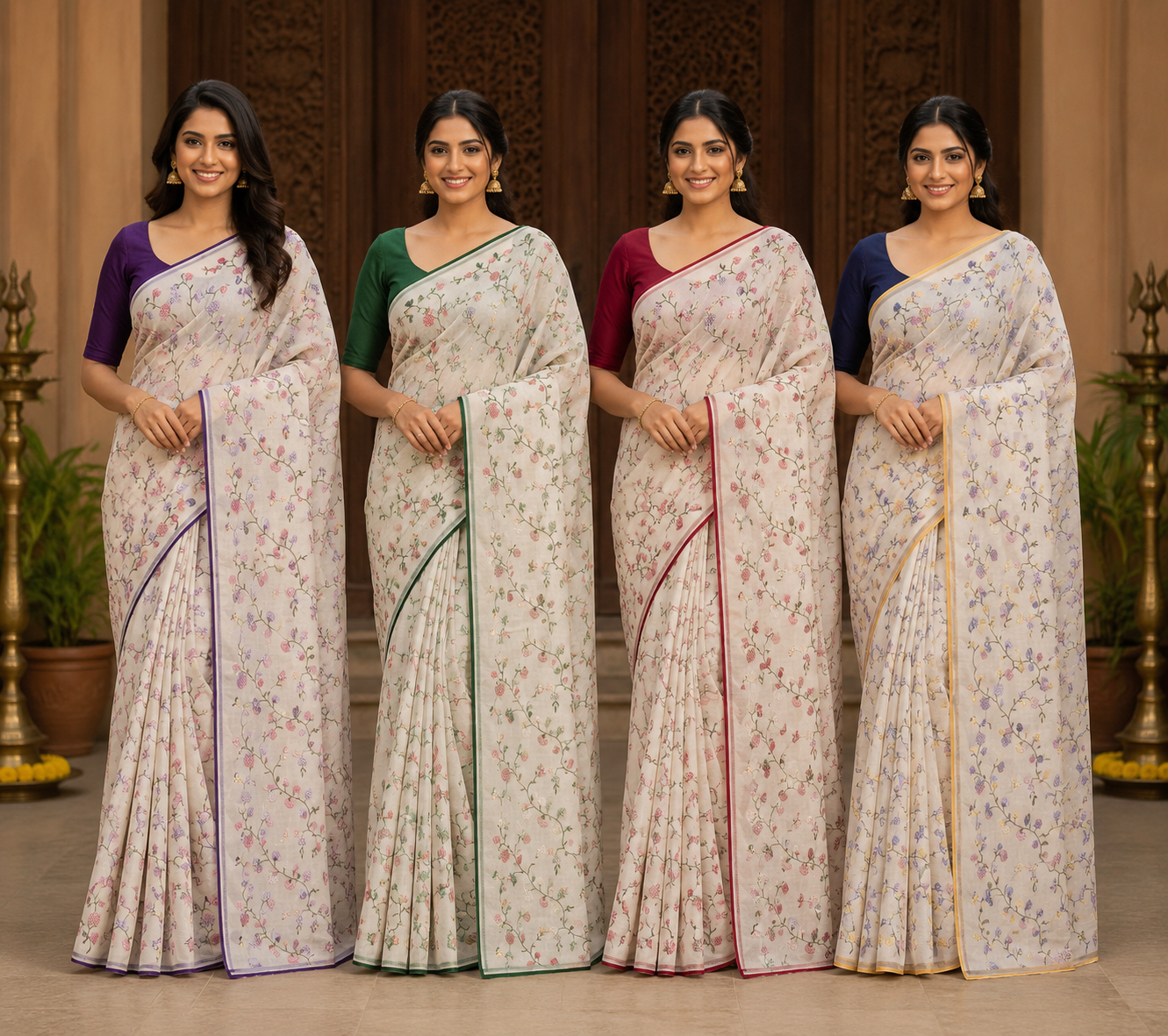 SUPER NET FABRIC SAREE - COTTON SAREE