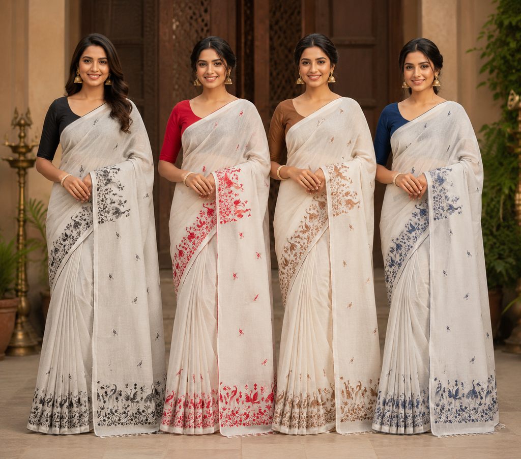 SUPER NET FABRIC SAREE - COTTON SAREE