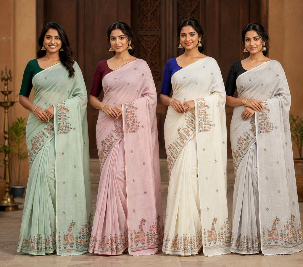 SUPER NET FABRIC SAREE - COTTON SAREE
