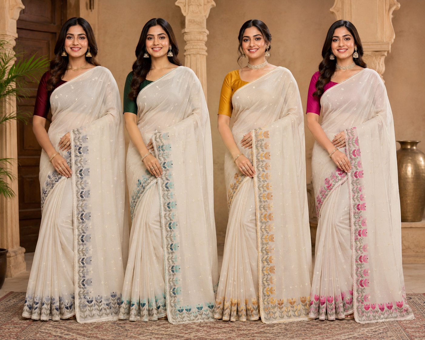 SUPER NET FABRIC SAREE - COTTON SAREE