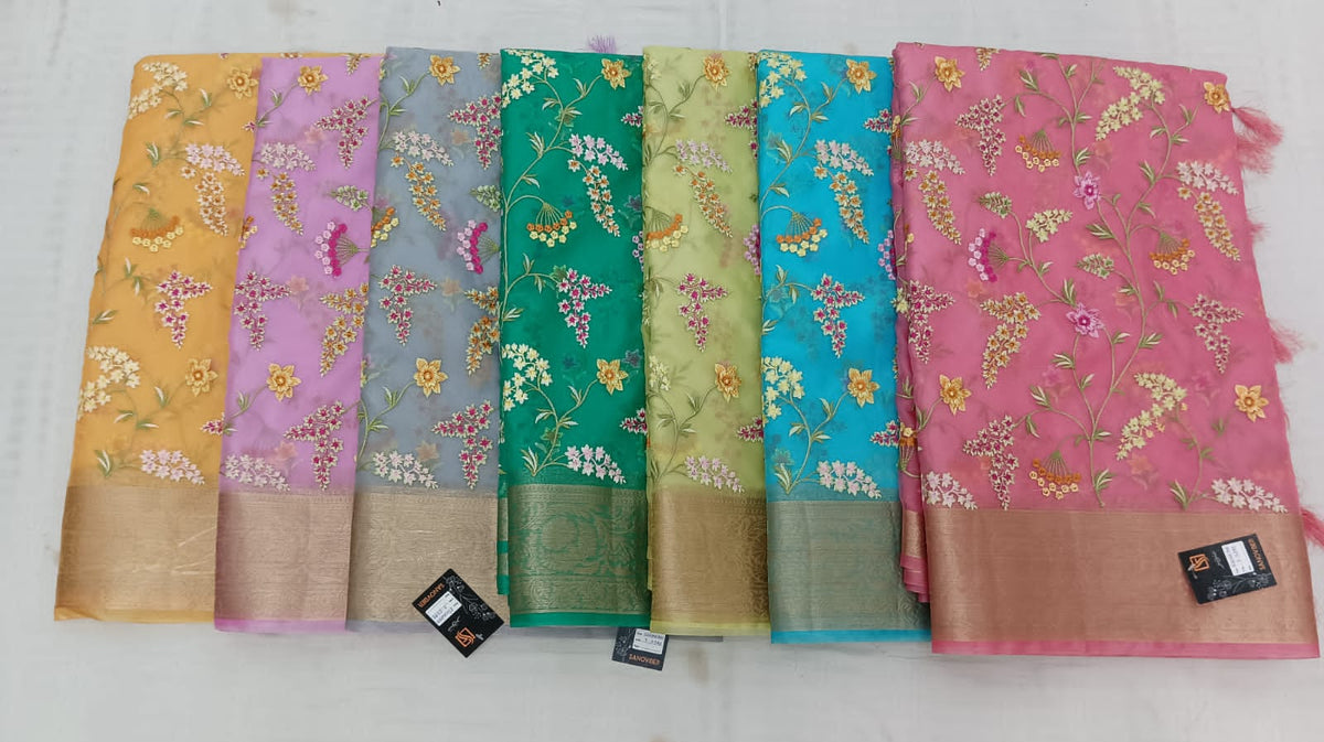EMBROIDERY & THREAD WORK SAREES