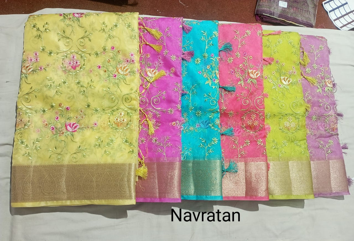 EMBROIDERY & THREAD WORK SAREES