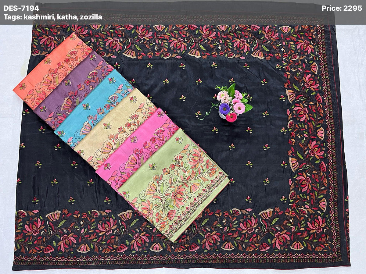 Bolpur designs Embroidery sarees