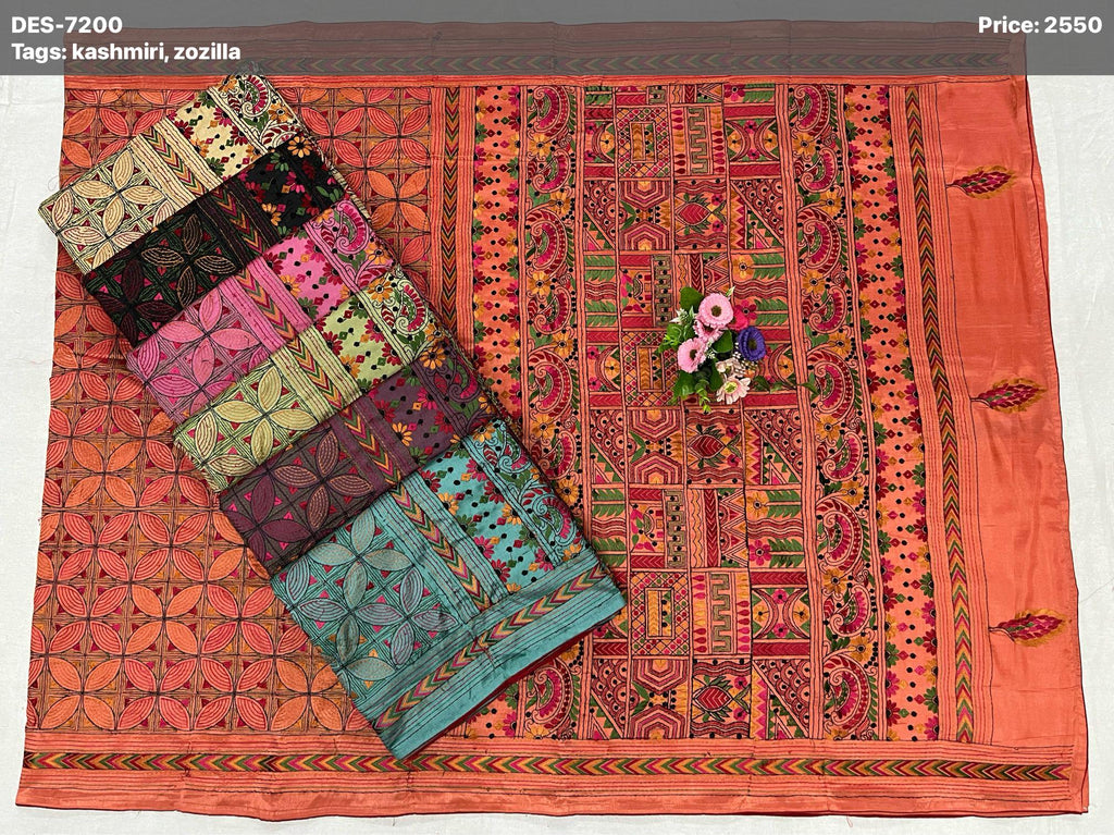 Bolpur designs Embroidery sarees
