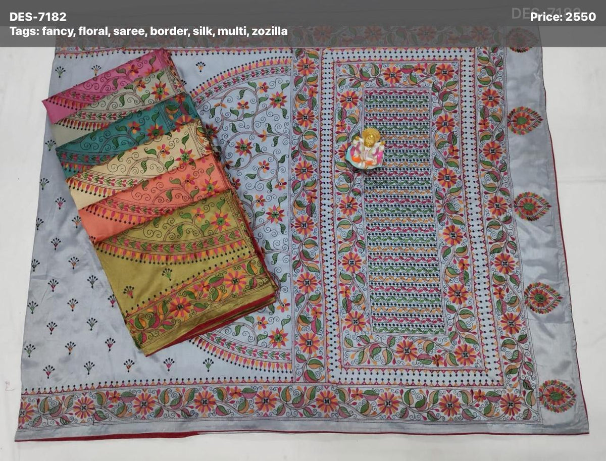 Bolpur designs Embroidery sarees