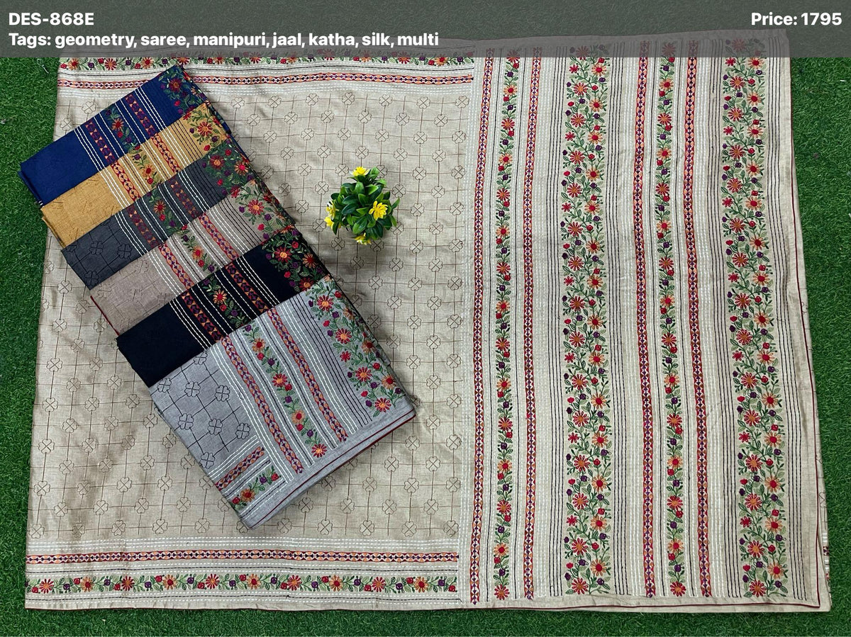 Bolpur designs Embroidery sarees
