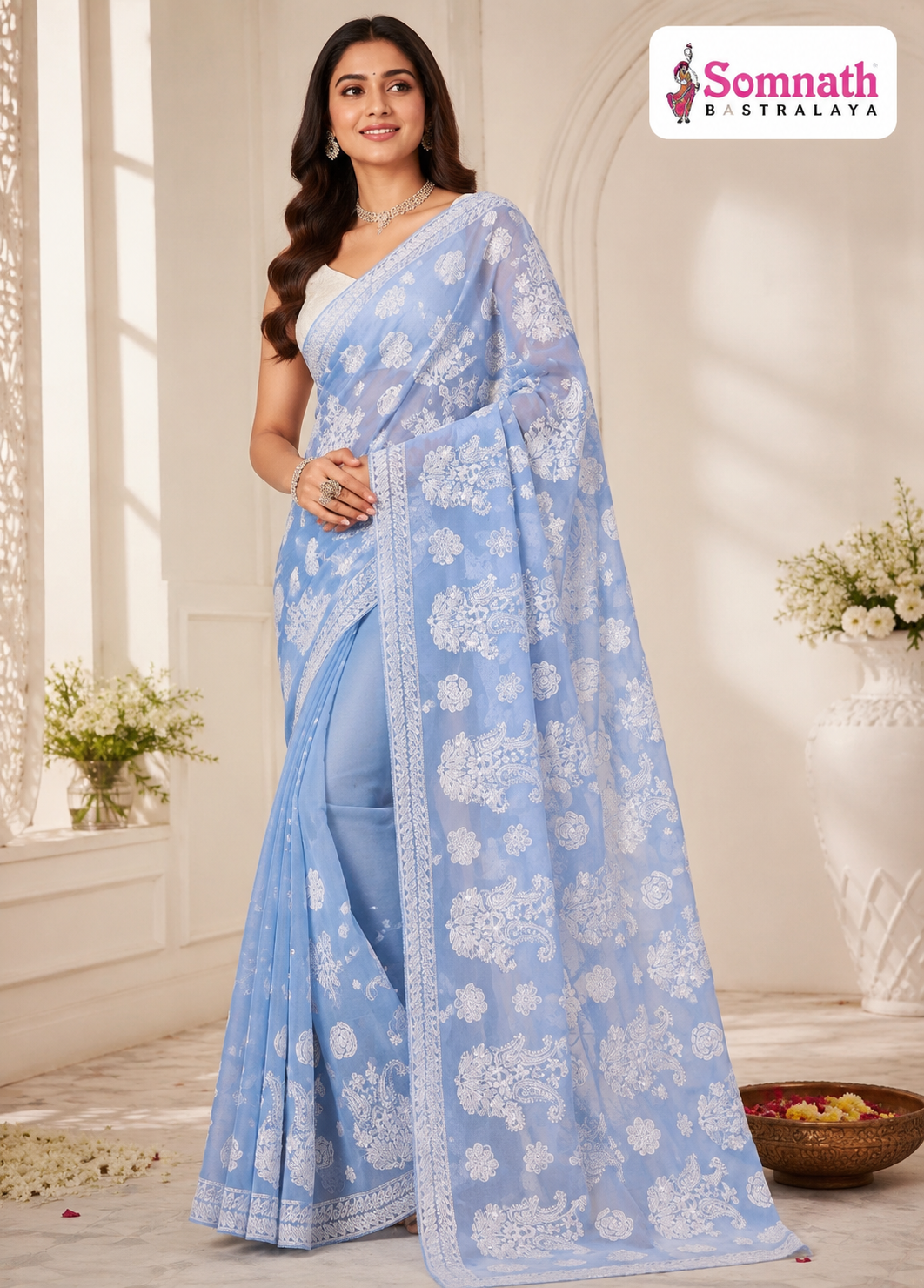 LUCKNOW CHIKON KARI SAREES